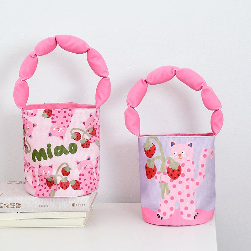 Creative Handbag Cotton Shoulder Bucket Bag Women'S Niche High-End Cute Cartoon Children'S Handbag - Image 3