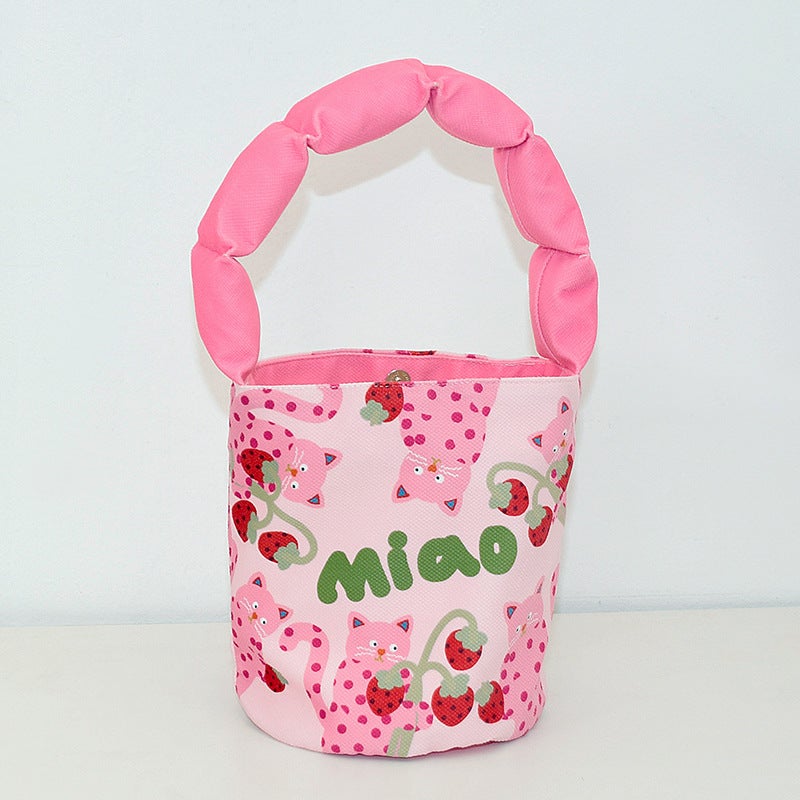 Creative Handbag Cotton Shoulder Bucket Bag Women'S Niche High-End Cute Cartoon Children'S Handbag - Image 1