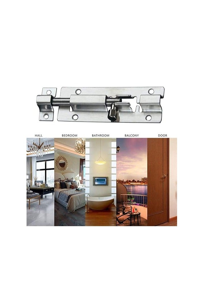Midwest Door Sliding Bolt Latch, 3 Inch Stainless Steel Locks Hardware With Screw for Window, Door, Furniture - Image 5