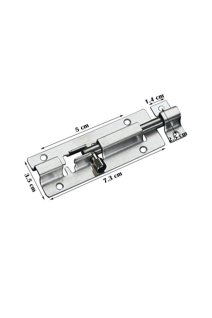 Midwest Door Sliding Bolt Latch, 3 Inch Stainless Steel Locks Hardware With Screw for Window, Door, Furniture - Image 2