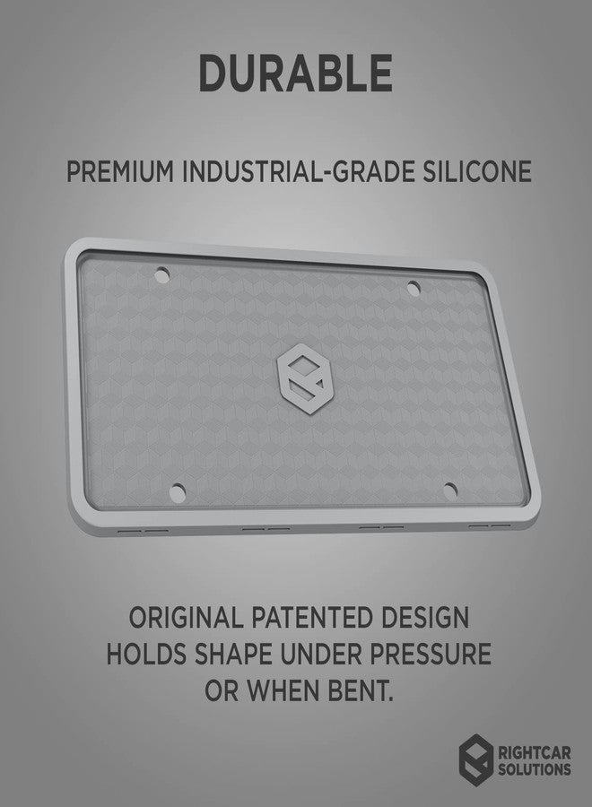 Rightcar Solutions Flawless Silicone License Plate Frame - Rust-Proof. Rattle-Proof. Weather-Proof. - Grey - Image 2