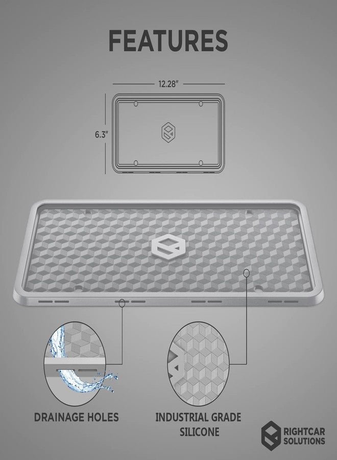 Rightcar Solutions Flawless Silicone License Plate Frame - Rust-Proof. Rattle-Proof. Weather-Proof. - Grey - Image 3