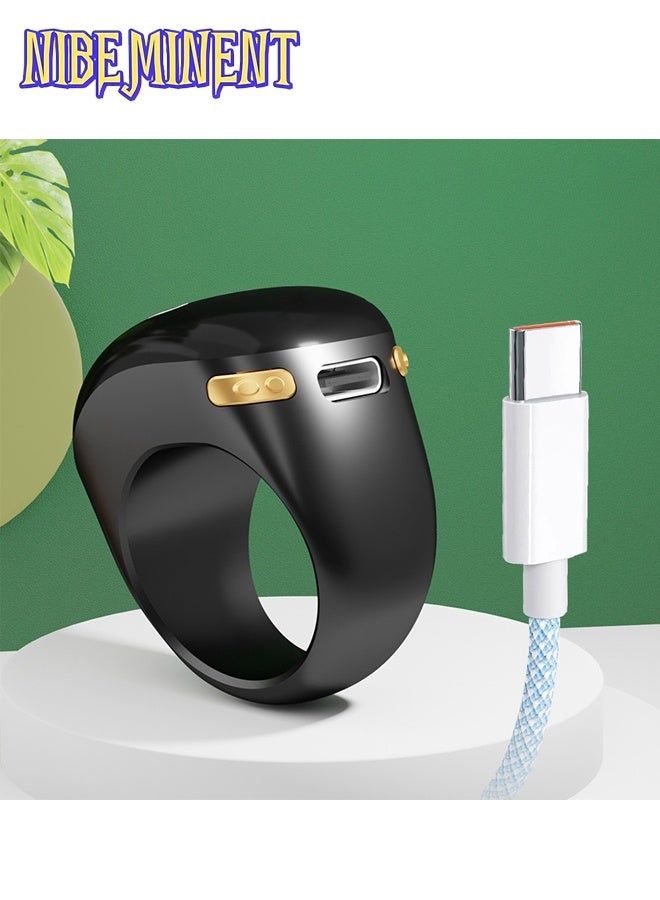 NIBEMINENT Portable Tasbeeh Ring with OLED Screen, Prayer Smart Counter with Silicone Ring, Automatic Counting, Comfortable for Daily Wear Black  - Image 3