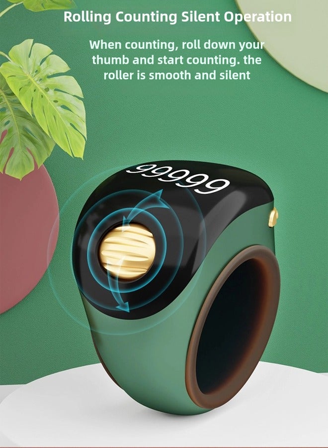 NIBEMINENT Portable Tasbeeh Ring with OLED Screen, Prayer Smart Counter with Silicone Ring, Automatic Counting, Comfortable for Daily Wear Black  - Image 4