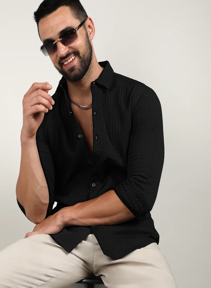 كامبوس سوترا قميص رجالي أسود أونيكس مطوي