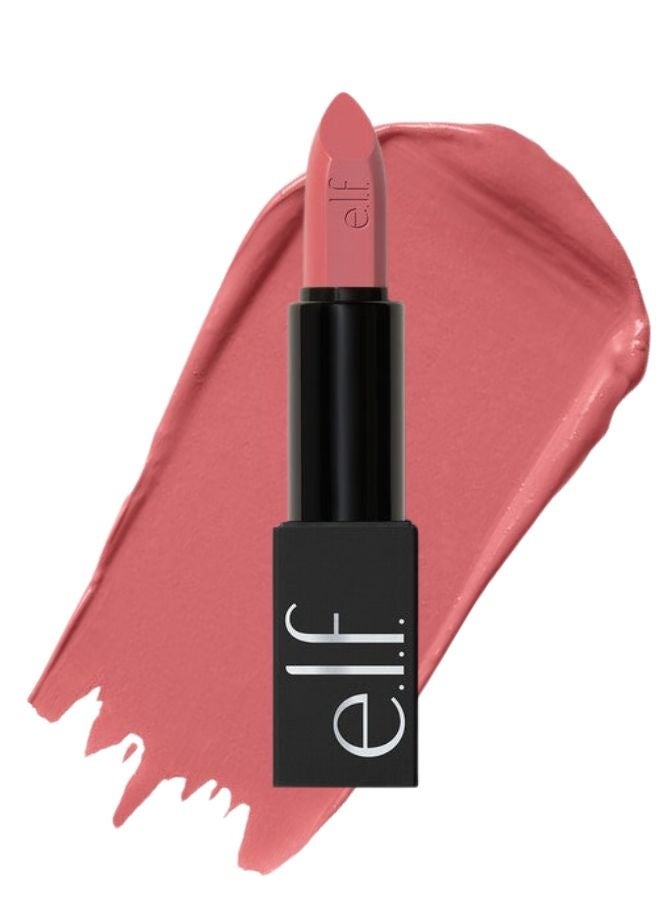 elf e.l.f. O Face Satin Lipstick – Effortless| Richly Pigmented Hydrating Satin Finish Lipstick with Squalane, Jojoba Esters & Marula Oil – 3.8 g - Image 1
