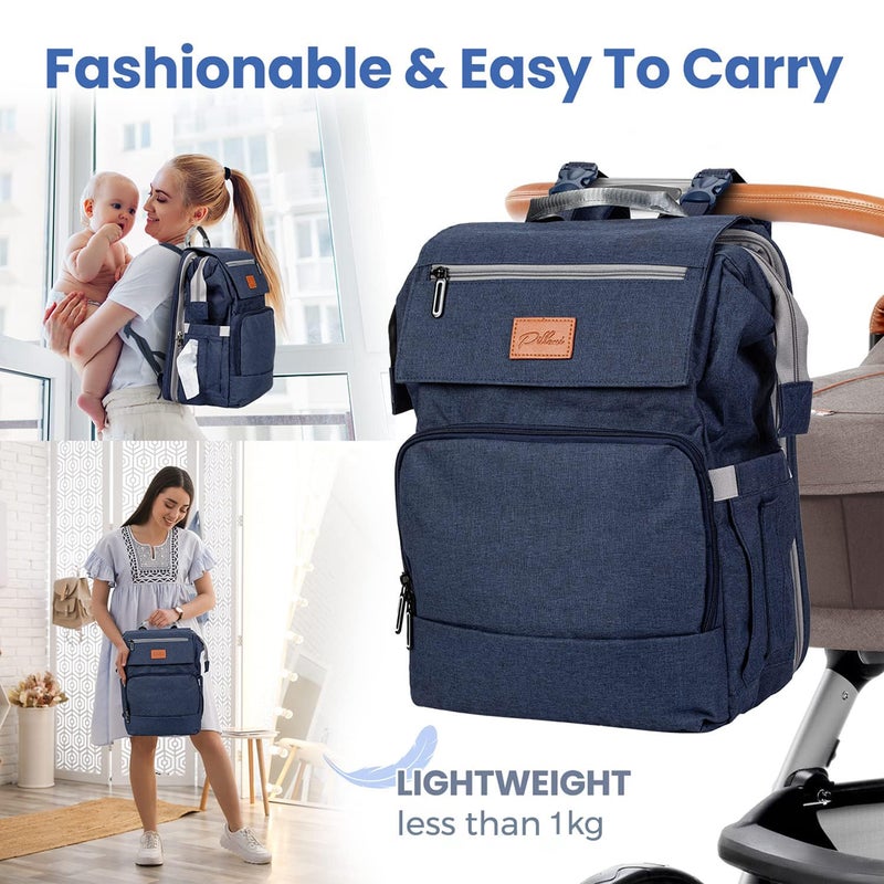 PILLANI Baby Diaper Bag Backpack - Baby Bags for Girls & Boys, Large Waterproof Diaper Backpack - Baby Shower Gifts & Registry Must Haves - Travel Diaper Bags with Changing Pad - Stuff for Newborn - Image 5