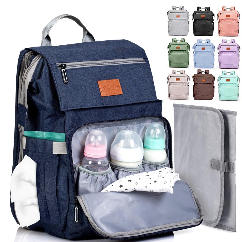 PILLANI Baby Diaper Bag Backpack - Baby Bags for Girls & Boys, Large Waterproof Diaper Backpack - Baby Shower Gifts & Registry Must Haves - Travel Diaper Bags with Changing Pad - Stuff for Newborn - Image 1