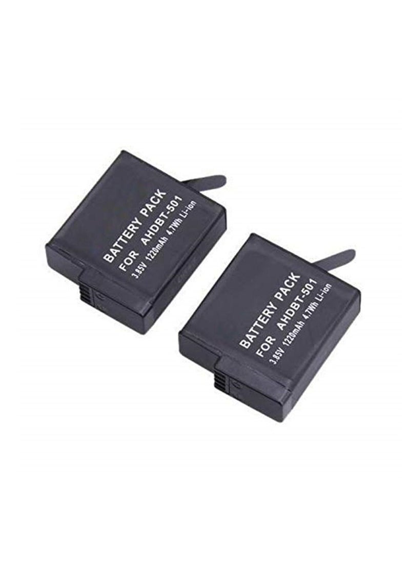 Generic - For GoPro Hero 5 Black AHDBT-501 Camera - Two Batteries and USB Dual Battery Charger - Image 1