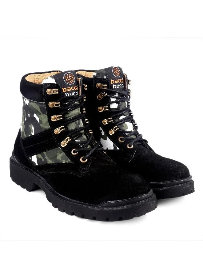 Bacca Bucci Black Suede Leather Boots for Men | Best Price UAE