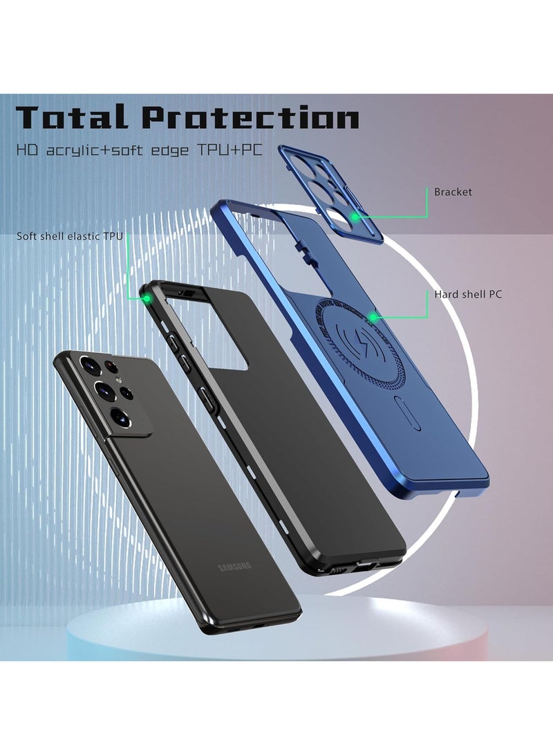 samsung s23 ultra hybrid Full Protection Case Magnetic Wireless Charging Case Stand Camera protection TPU For samsung galaxy s23 ultra