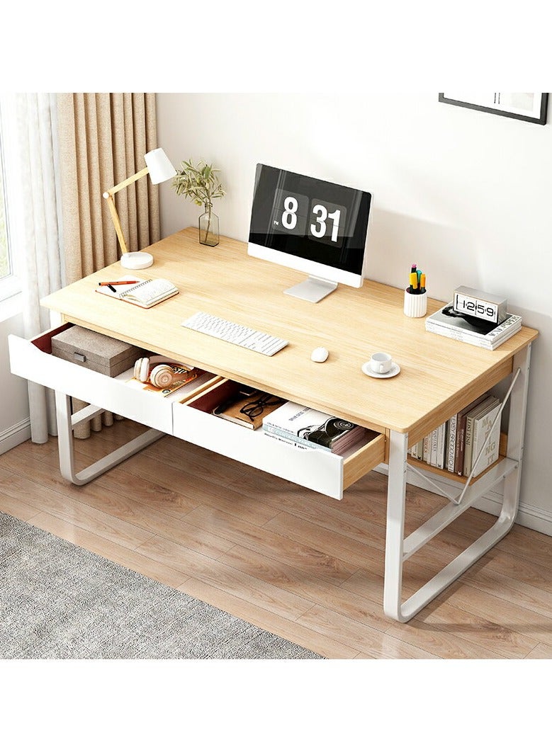 اليسا مكتب منزلي عصري بدرجين واسعين - لمسة نهائية خشبية أنيقة، محطة عمل 120×60 سم للدراسة والكتابة والإنتاجية - Image 2