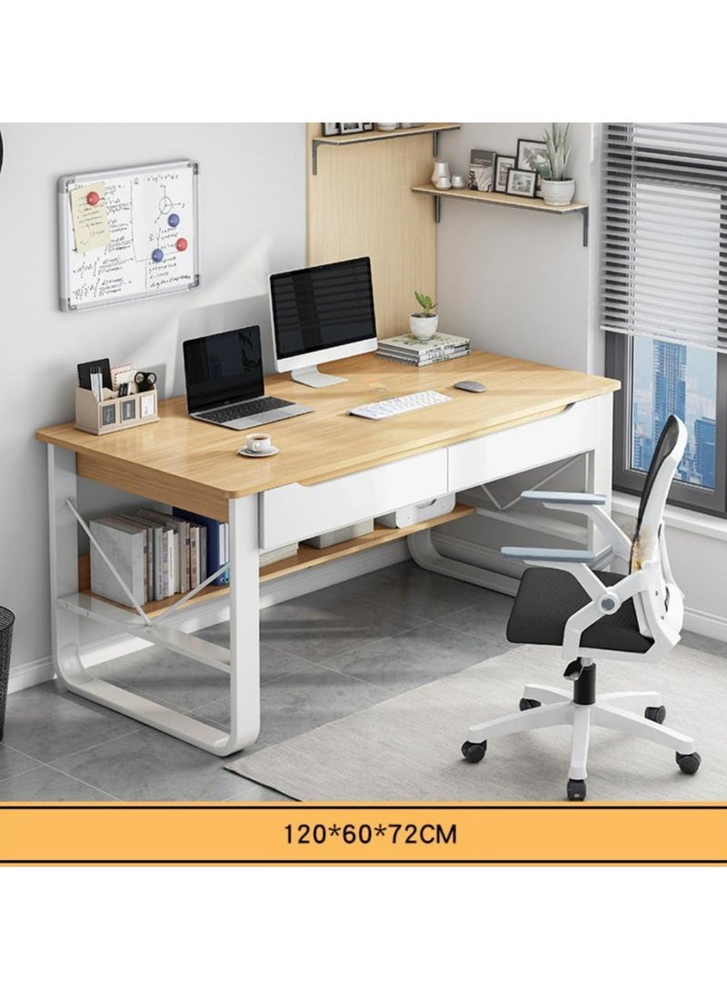 اليسا مكتب منزلي عصري بدرجين واسعين - لمسة نهائية خشبية أنيقة، محطة عمل 120×60 سم للدراسة والكتابة والإنتاجية - Image 5