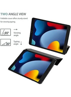 Procases Ipad 10.2 Case 2021 9Th Gen 2020 8Th Gen 2019 7Th Gen Case With Tempered Glass Screen Protector Slim Stand Hard Shell Protective Smart Cover For 10.2 Inch Ipad 9Th 8Th 7Th Generation Black  - Image 4