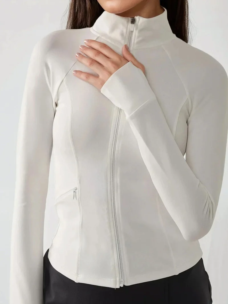 HICCUP White Fitted Knitted Turtleneck Active Top for Women | Best Price UAE