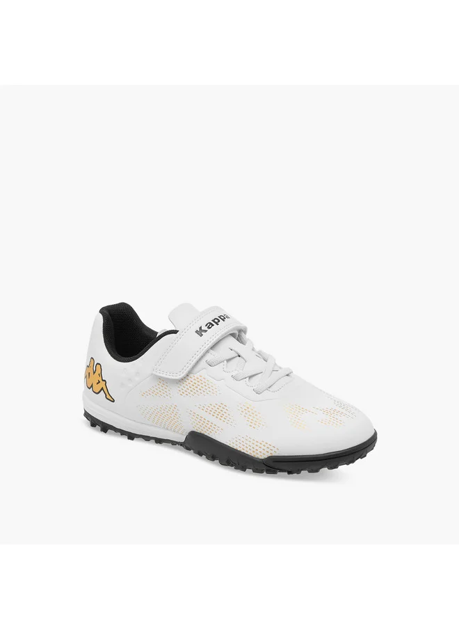Kappa Boys' Logo Print Football Shoes with Hook and Loop Closure