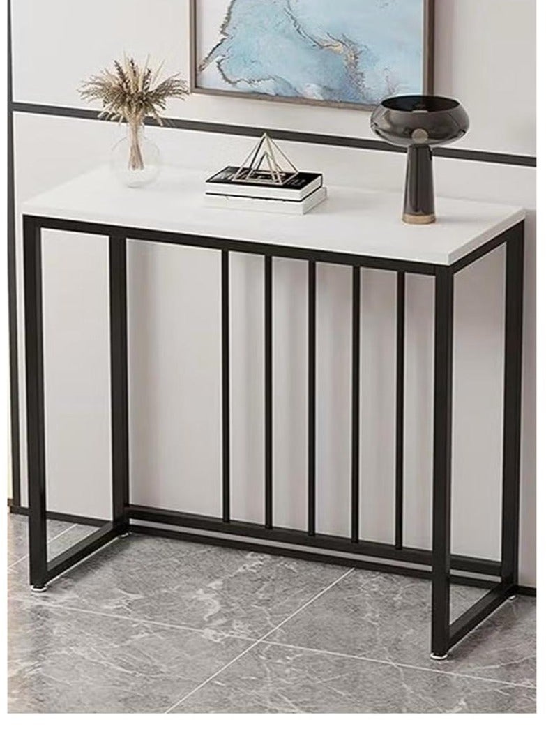 إكسبرت طاولة كونسول للمدخل، طاولة جانبية ضيقة من خشب ليفي متوسط الكثافة، إطار وقواعد من الستانلس ستيل، طاولة للممر وغرفة المعيشة ، ابيض - Image 5