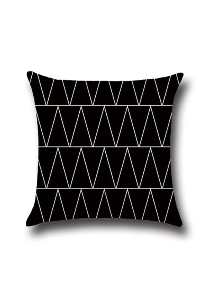 NIBEMINENT Geometric Print Simple Cushion Cover Black 45x45cm