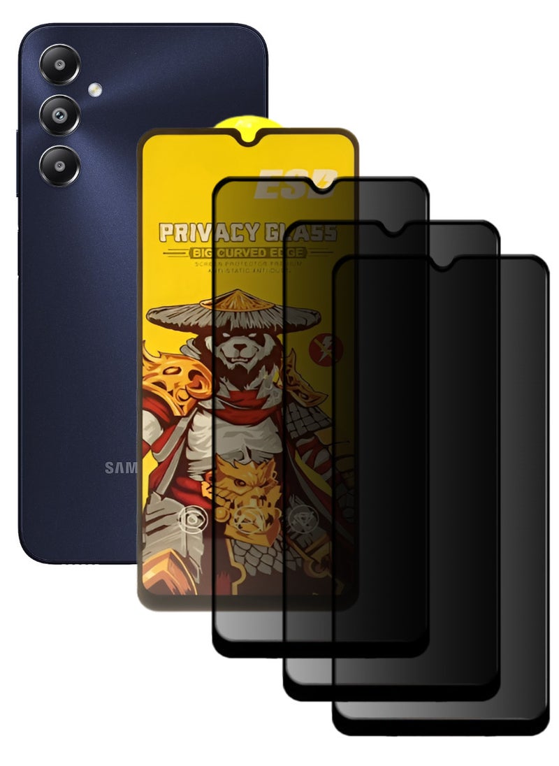 ESD 3 Pieces Tempered Dustproof Privacy Glass Screen Protector Compatible For Samsung Galaxy M14 5G - Image 1