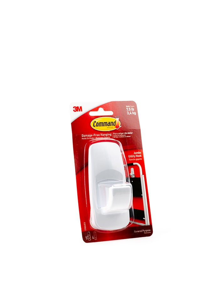 Command 17004ES Jumbo Hook with Strips, Large, Holds 3.4 Kg. each hook white color. 1 hook and 4 strips/pack - Image 2