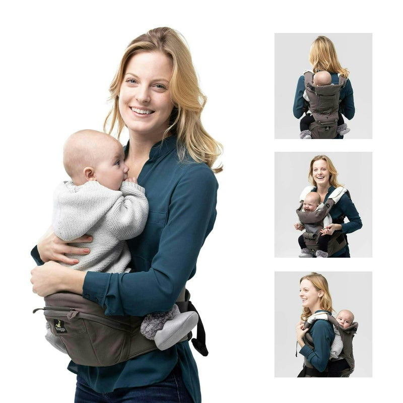 Abiie HUGGS 3-in-1 Baby Carrier with Hip Seat - Front Facing, Hip Hugger, Back Baby Carrier - Healthy Sitting (M) Position, 3 Mos.-Toddler - Buckle Type Closure - Approved by US Safety Standards - Image 2