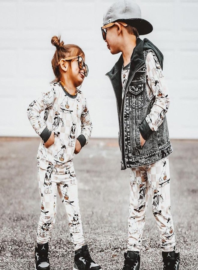 Karuedoo Baby Boy Easter Outfit Bunny Long Sleeve Sweatshirt Top and Pants Set 2Pcs Toddler Boy Easter Outfit (A-White, 2-3 Years) - Image 2