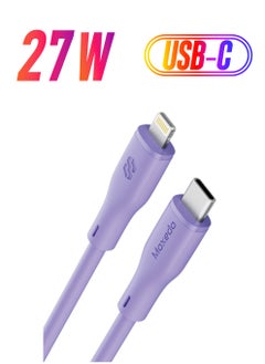 Moxedo Moxedo CavoX Pro USB-C to Lightning Silicone Cable 27W PD Fast Charge and Data Sync Compatible for iPhone 14/13/12/11 Pro Max X/XS/XR 8 7 6s Plus SE (Purple, 2m)  - Image 1