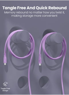 Moxedo Moxedo CavoX Pro USB-C to Lightning Silicone Cable 27W PD Fast Charge and Data Sync Compatible for iPhone 14/13/12/11 Pro Max X/XS/XR 8 7 6s Plus SE (Purple, 2m)  - Image 5