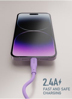 Moxedo Moxedo CavoX Pro USB-C to Lightning Silicone Cable 27W PD Fast Charge and Data Sync Compatible for iPhone 14/13/12/11 Pro Max X/XS/XR 8 7 6s Plus SE (Purple, 2m)  - Image 2