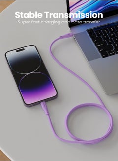 Moxedo Moxedo CavoX Pro USB-C to Lightning Silicone Cable 27W PD Fast Charge and Data Sync Compatible for iPhone 14/13/12/11 Pro Max X/XS/XR 8 7 6s Plus SE (Purple, 2m)  - Image 4