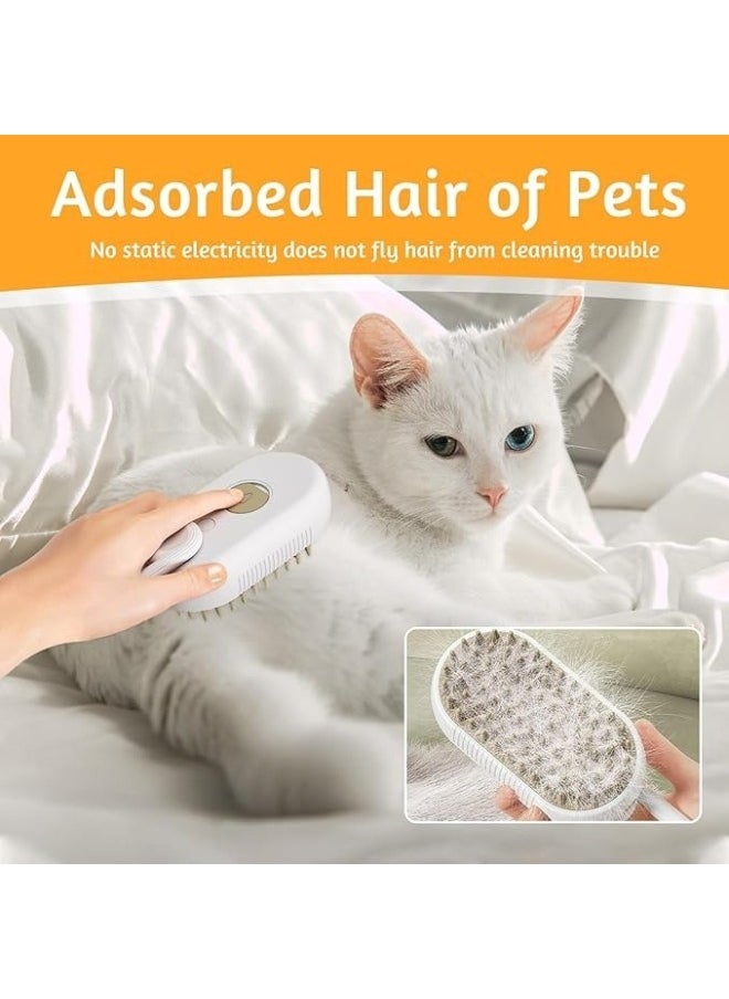 Happy Home - Cat Steam Brush 3 In 1 Steamy Cat Brush Rechargeable Cat Brush With Spray Dog Brush Self Cleaning Steam Cat Brush Multifunctional Cat Grooming Brush for Massages,Treatments, Eliminate Flying Hair - Image 1