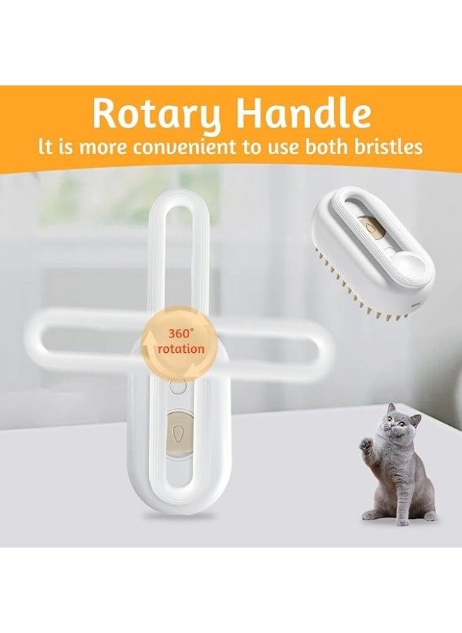 Happy Home - Cat Steam Brush 3 In 1 Steamy Cat Brush Rechargeable Cat Brush With Spray Dog Brush Self Cleaning Steam Cat Brush Multifunctional Cat Grooming Brush for Massages,Treatments, Eliminate Flying Hair - Image 1