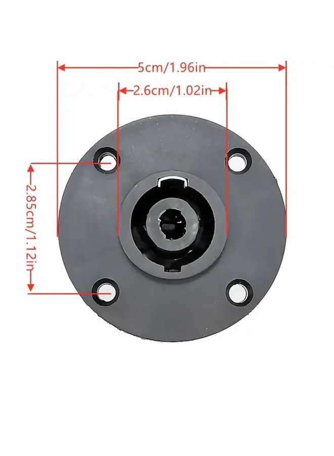 S322 MW 4 Core Audio Speaker Connector Professional Grade ABS Black Female Round - Image 2