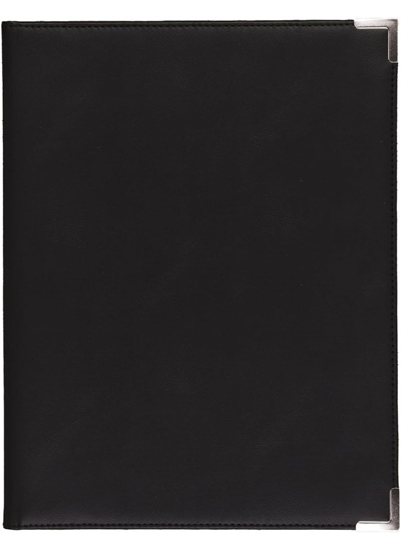 Samsill Samsill Classic Collection Business Portfolio  Executive Padfolio for Resume  Document Organizer  85 by 11Inch Legal Pad Faux Leather with Brass Corners Black  - Image 1