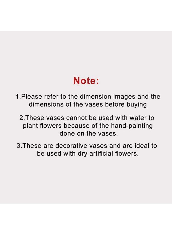 ExclusiveLane Madhubani & Warli Handpainted Living Room & Bedside Home Decorative Flower Terracotta Vases (Set Of 3 Blue Yellow & Red) (El 018 033) 14.0 Cm X 14.0 Cm X 15.2 Cm Earthenware - Image 3