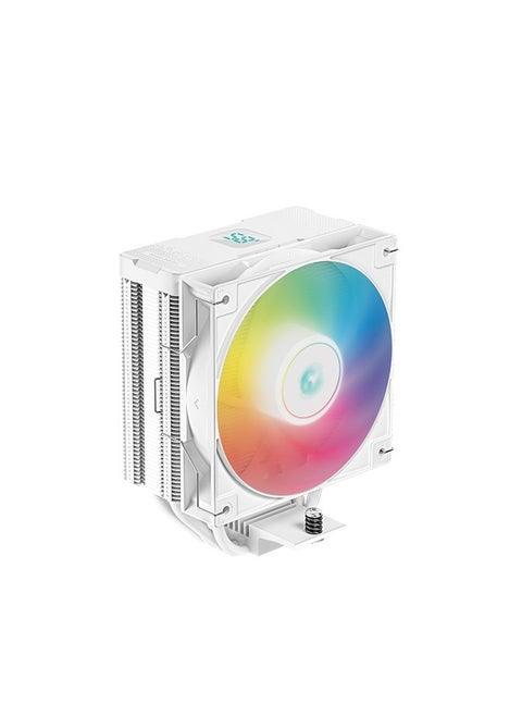 AG400 ARGB Digital White Air Cooler – High-Performance CPU Cooling, ARGB Lighting, Digital Display, Silent Operation, 4 Heat Pipes, PWM Fan