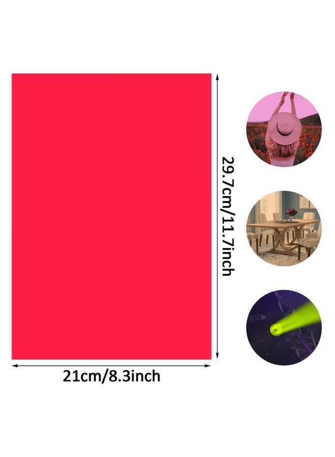 SNOMEL 11 Colors Gel Light Filter, Transparent Color Correction Lighting Gel Filter, Tinted Plastic Sheets, Color Film Sheets, Colored Overlays Transparency Photography Light Filter Sheet, A4 Size - Image 5