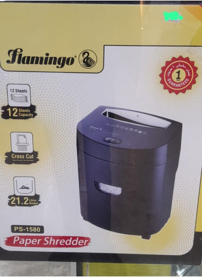 FLAMINGO - Paper Shredder for Home Use, 12-Sheet StripCut Home Office Shredder, CD/Credit Card Shredder Machine with Overheat Protection - Image 1