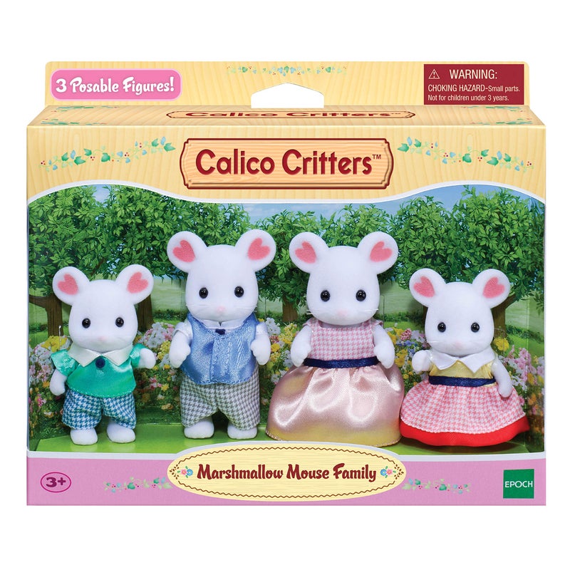 Calico Critters Calico Critters, Marshmallow Mouse Family, Dolls, Dollhouse Figures, Collectible Toys, 3 inches  - Image 3