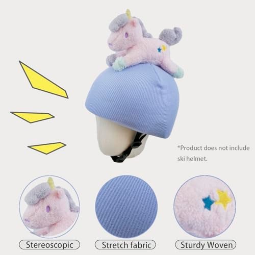 Soapjuice Ski Helmet Cover,Fun and Eye-Catching Knitted Hat, Snowboarding and Skiing Helmet Accessory,Fits Most Standard Helmets,Winter Headgear (Unicorn) - Image 2