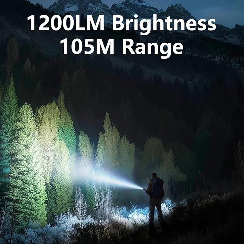 Red Light Black Waterproof Outdoor Flashlight Bright LED Torch for Cycling Camping - Image 4