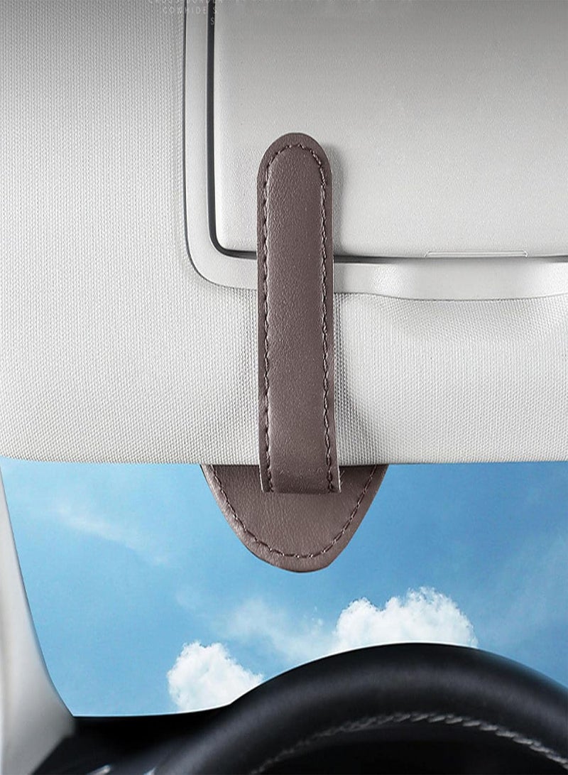 GGOOT Sunglasses Clip - Sunglasses Holder for Car - Adsorption Leather Sunglasses Holder Clip for Glasses Card Storage Eyeglasses Hanger and Ticket Card Clip for Car Sun  - Image 4