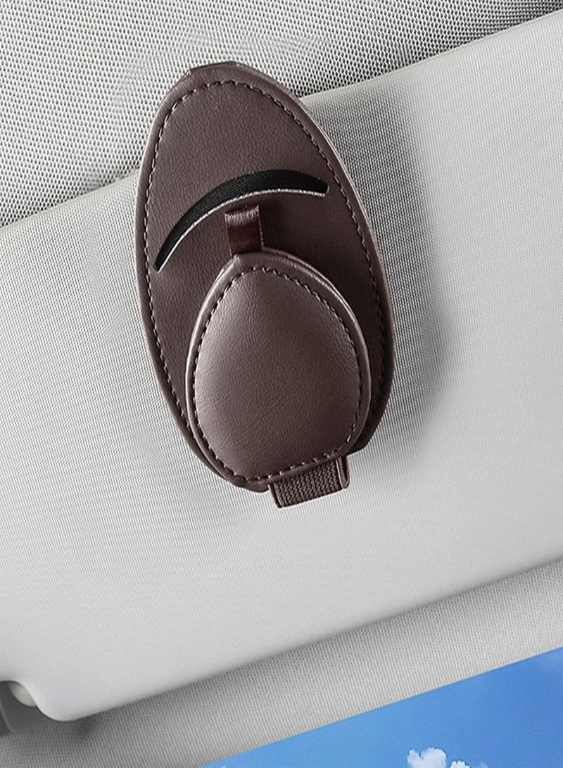 GGOOT Sunglasses Clip - Sunglasses Holder for Car - Adsorption Leather Sunglasses Holder Clip for Glasses Card Storage Eyeglasses Hanger and Ticket Card Clip for Car Sun  - Image 3