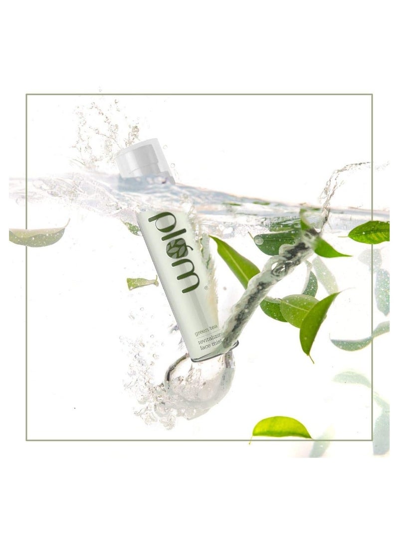 Plum Face Mist Green Tea Revitalizing Face Mist Normal Oily Acne-Prone Combination Skin Make-up Setting Spray  Green Tea Aloe Vera 100% Vegan Phthalate Free Paraben Free 100ml - Image 2