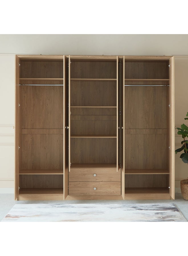 Home Box Nordica 6-Door Wardrobe With 2 Drawers And Mirror 55 x 220 x 240 cm  - Image 4