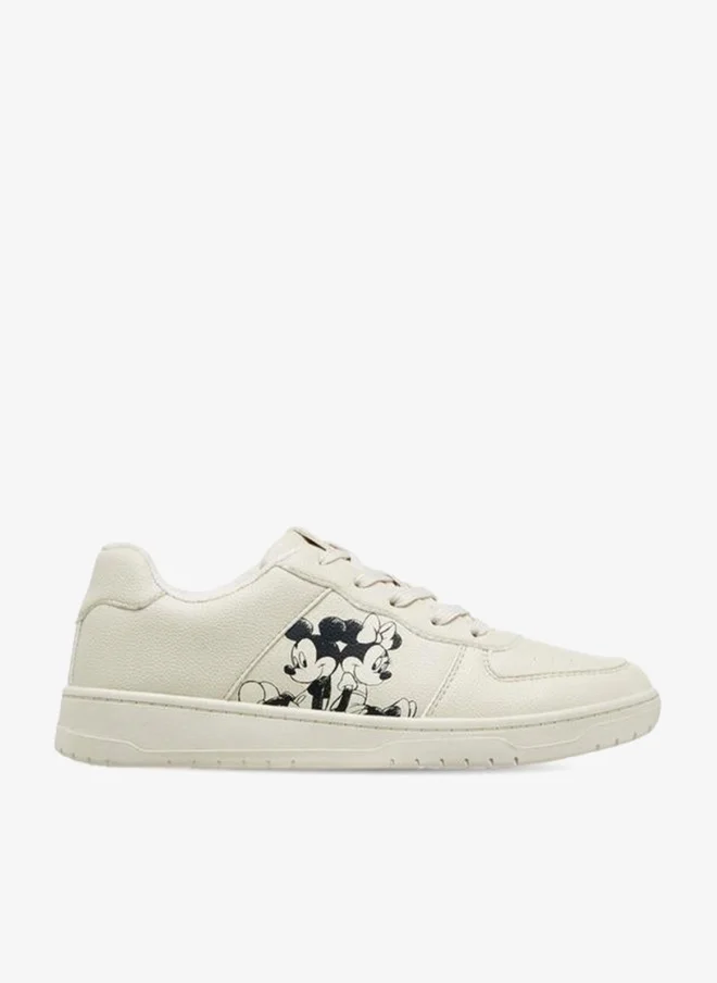 Disney Mickey And Minnie Mouse Print Lace-Up Sneakers