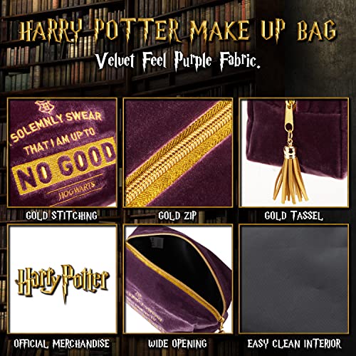 Harry Potter Makeup Bag, Elegant Cosmetic Bag, Suitable as Makeup Organizer, Toiletry Bag, or Travel Pouch, Spacious Makeup Pouch, Velvet Fabric with Gold Embroidery, 9 x 21 x 12 cm - Image 5
