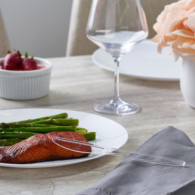 Comfy Package [100 Pack Heavy Duty Disposable Clear Plastic Knives - Basic Cutlery for Parties  Events  and Everyday Use - Image 5