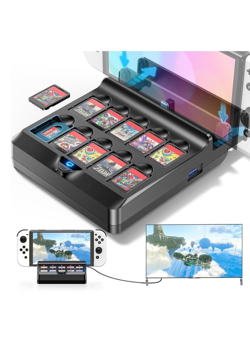 Generic Switch TV Docking Station with 10 Game Slots for Nintendo Switch u0026 Switch OLED, Switch Base Station Dock with 4K HDMI Switch TV Adapter, Portable Switch Dock Replacement with 2 USB 3.0 Port  - Image 1