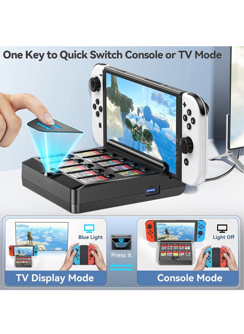 Generic Switch TV Docking Station with 10 Game Slots for Nintendo Switch u0026 Switch OLED, Switch Base Station Dock with 4K HDMI Switch TV Adapter, Portable Switch Dock Replacement with 2 USB 3.0 Port  - Image 4